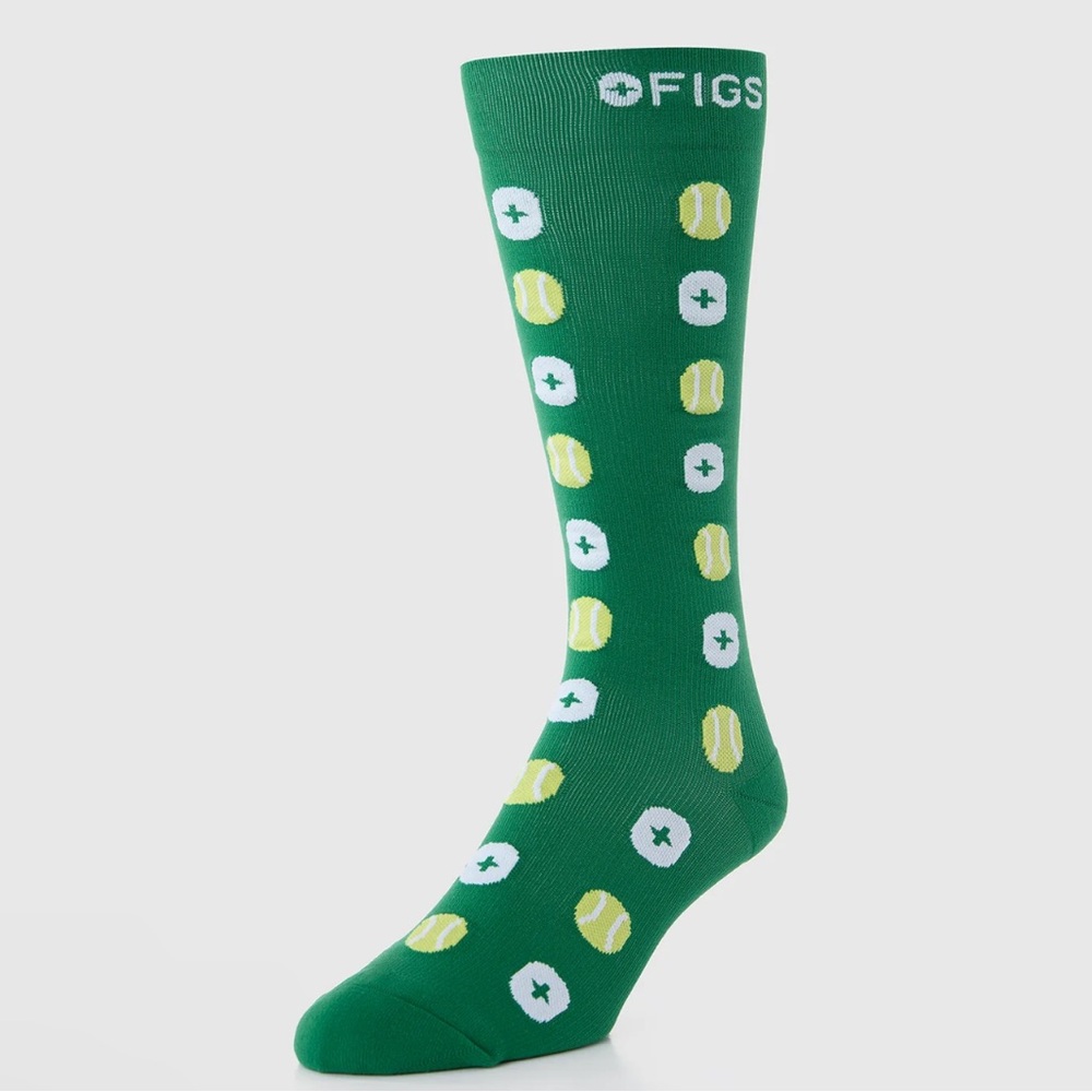 FIGS New Tennis Ball Compression Socks Large Ready When You Are Green Yellow
